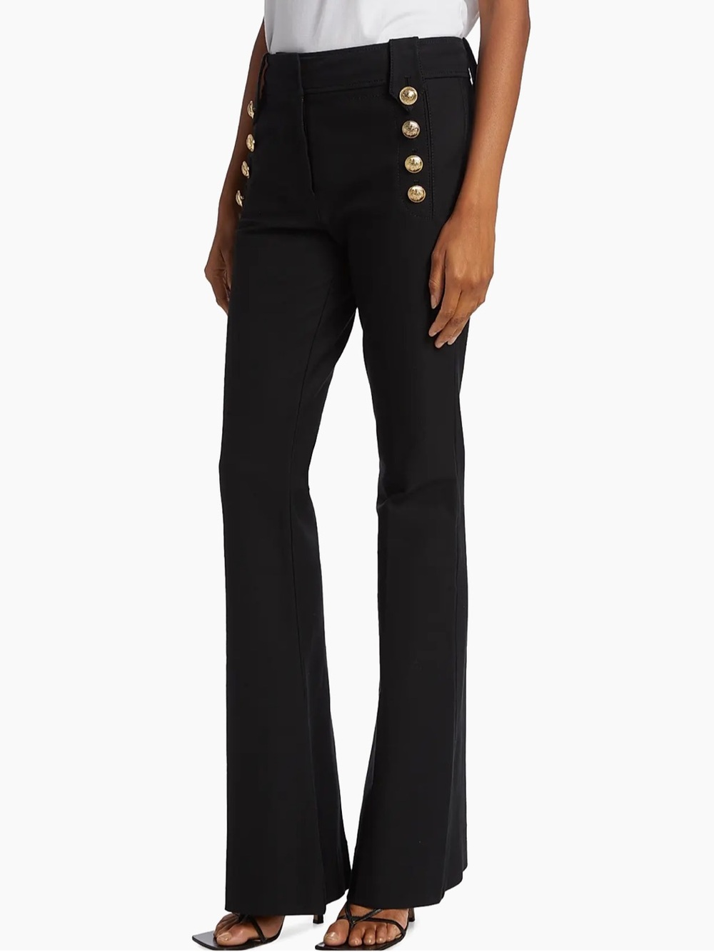 10 Crosby Derek Lam Robertson Black Sailor Ponte Flare Pants - Picture 2 of 13